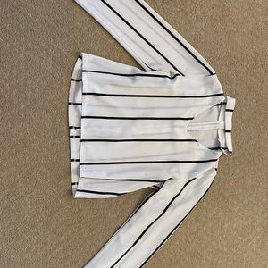 White and black stripped blouse